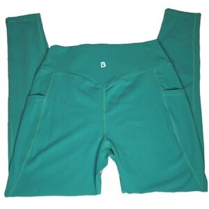 Buff Bunny Collection Teal High Waist Leggings Side Pockets Athleisure Women L